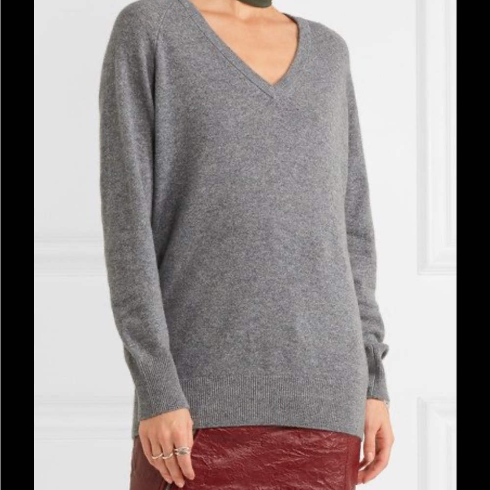 Equipment Femme Gray 100% Cashmere  Vneck  Sweater  XS   Retail:$295